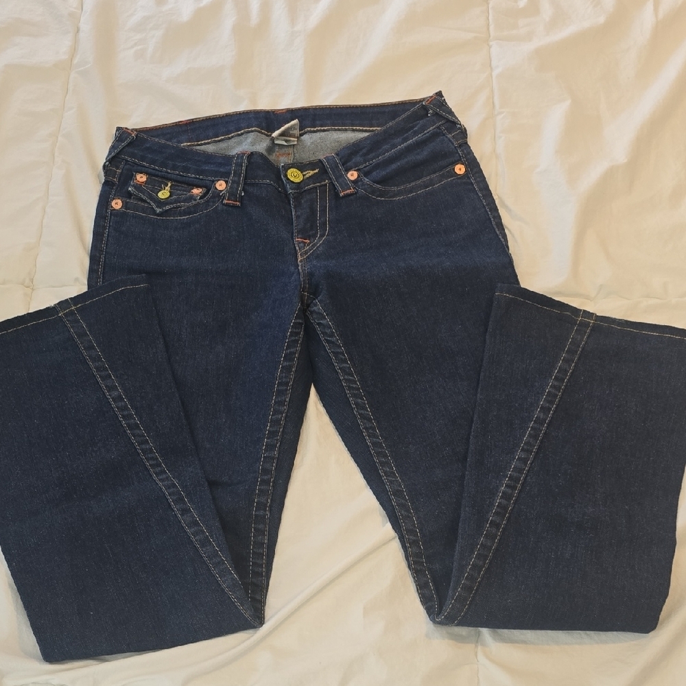 True Religion High Rise Blue Jeans Classic Style - Picture 7 of 10